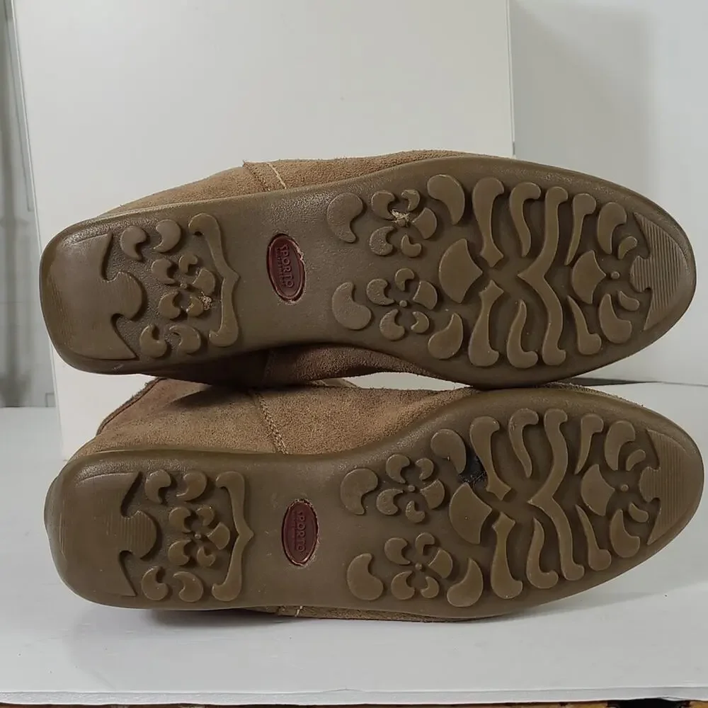 Sporto Ella SZ 9 Boots Waterproof Suede Insulated Brown Pull On Rubber Sole